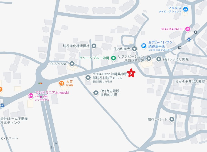 売地●読谷村波平116坪の地図