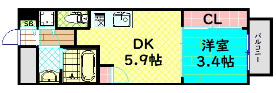 【間取り】 | ラシュレエグゼ夕陽丘