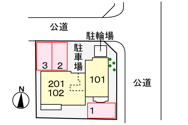 シナモンの区画図|駐車場