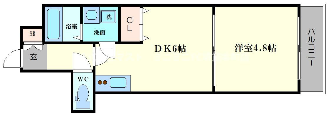 プリモパッソ谷町９丁目の間取り