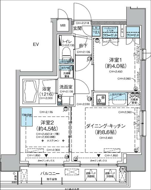 レジディア蒲田Ⅴの間取り