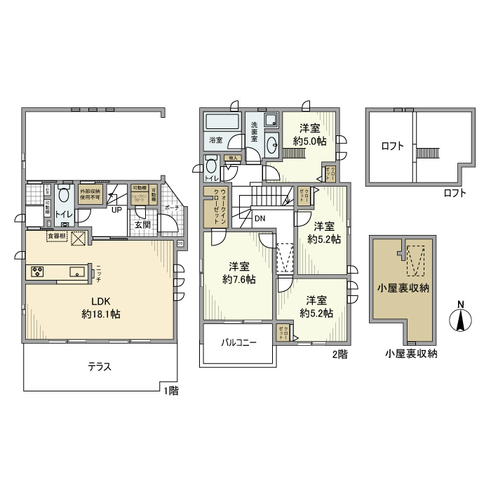 学園東町戸建の間取り