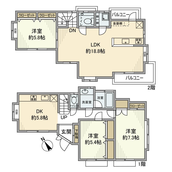 立野町戸建の間取り
