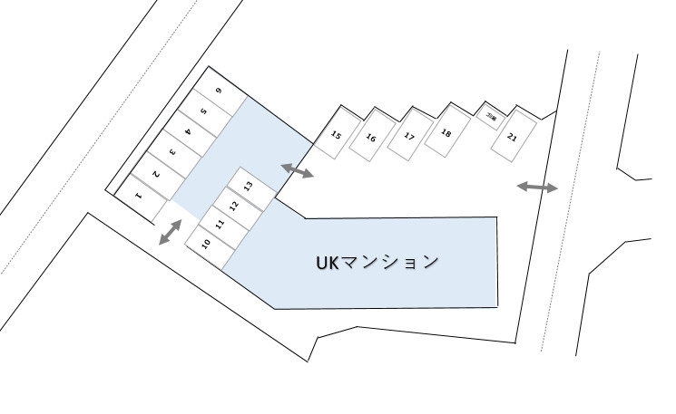 UKマンションの駐車場|区画図