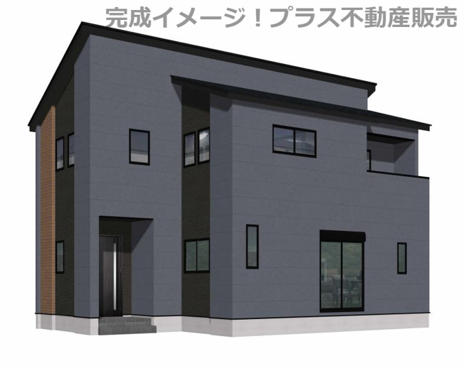 【外観】 | 福岡市中央区小笹5丁目2期　1号棟（全2棟）【仲介手数料無料・0円】 | 完成イメージの外観パースです。