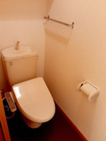 落ち着いた色調のトイレです