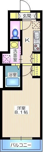 シャ　ノワールの間取り|２Ｆ南向き日当り良好　ゆとりの洋室８．１帖