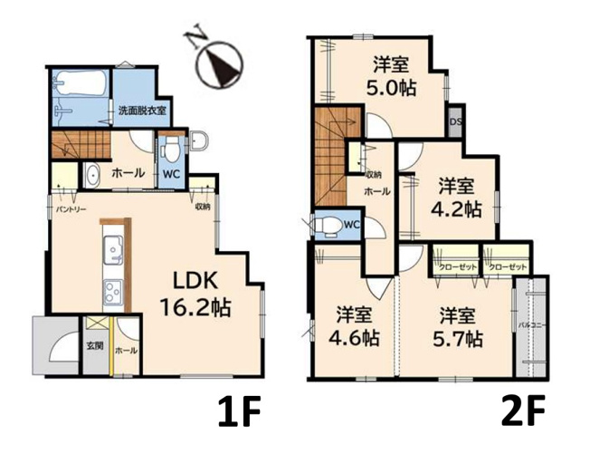 【間取り】 | 福岡市中央区小笹5丁目2期　2号棟（全2棟）【仲介手数料無料・0円】 | 平日、土日祝日もお好きな日時にご見学可能です。お気軽にお問合せ下さい。