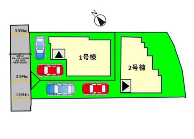 【区画図】 | 福岡市中央区小笹5丁目2期　2号棟（全2棟）【仲介手数料無料・0円】 | 区画図です。2号棟