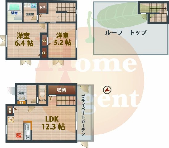 【間取り】 | Premium Court宮前 | 2LDKのお部屋です。