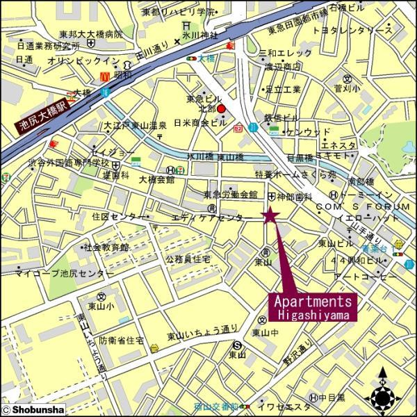 アパートメンツ東山の地図