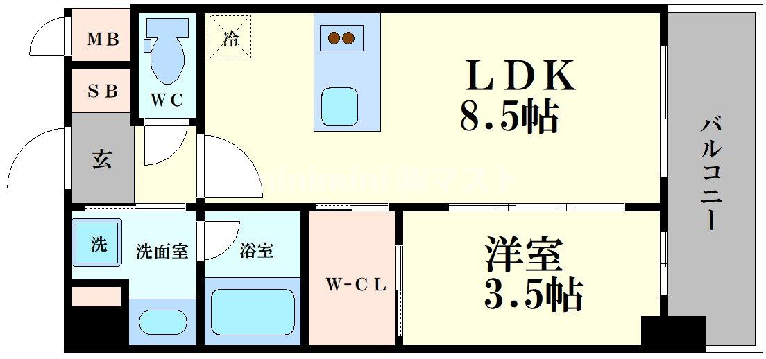 ORSUS大阪福島（旧リヴェント福島）の間取り