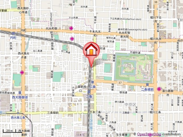 エストーネ京都二条の地図