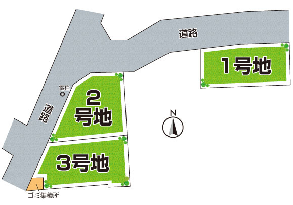 高槻市城西町　第1期　売土地の区画図|全3区画