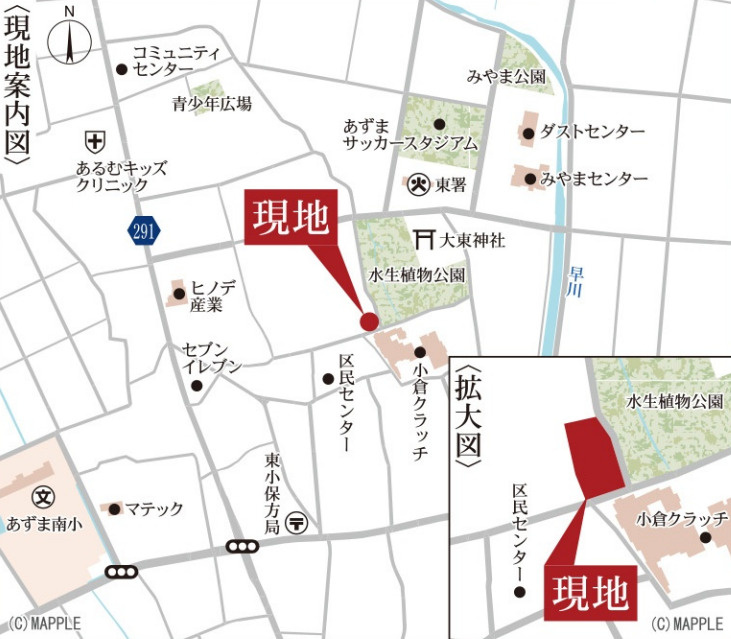 【新築】伊勢崎市東小保方町第2　７号棟(全７棟)　リーブルガーデン　新築建売分譲の地図