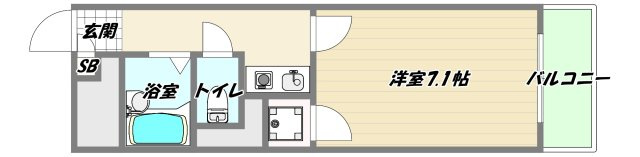 大阪市淀川区西中島６丁目の賃貸マンションの間取り