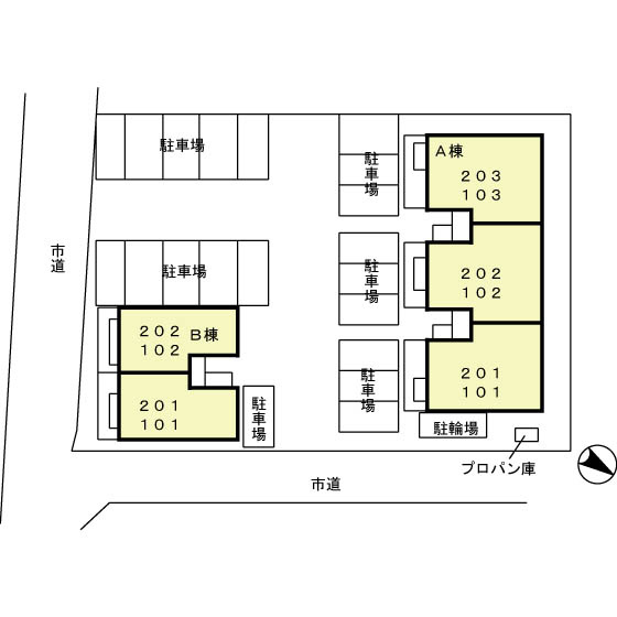ウィルモア新道　Aの区画図