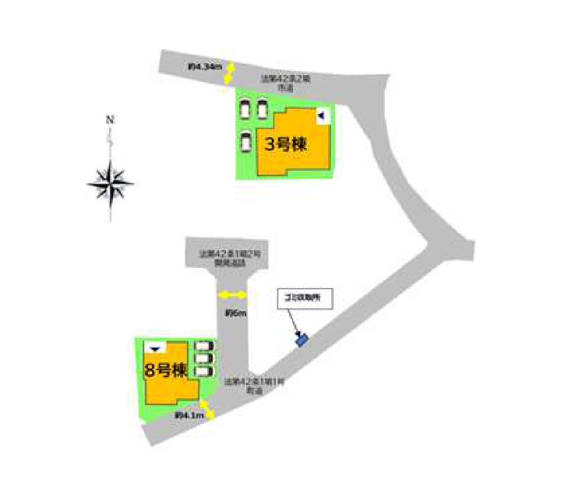 鳥栖市姫方町姫方第6-2棟（8号棟）の区画図|配置図（8号棟）