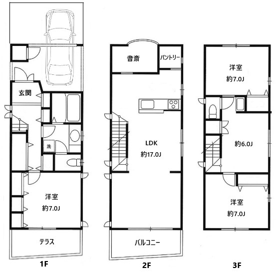 矢来町戸建の間取り