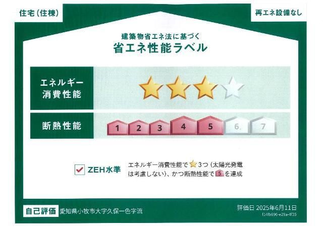 パーシモンの省エネ性能ラベル