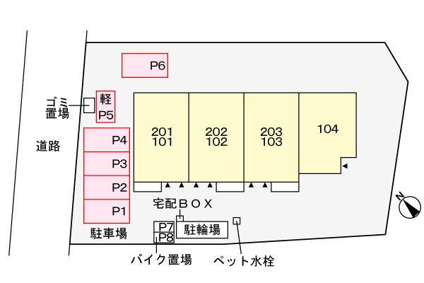 メゾンヴェール高田の駐車場