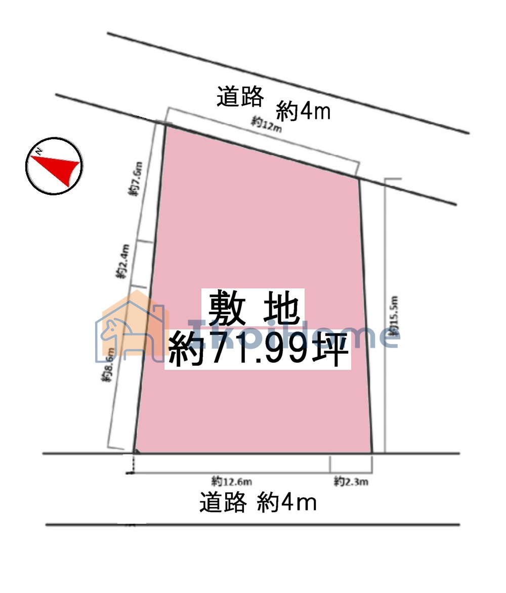 明石市朝霧東町1丁目　土地の土地図|●年中無休：当日予約可●敷地約71.99坪でゆったり！現在は古家がございますが解体更地渡しです！
