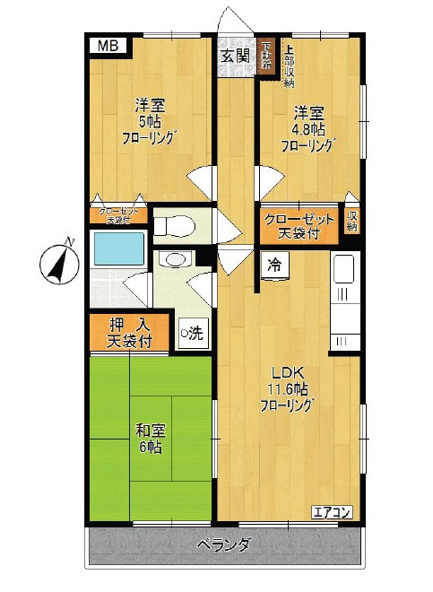 川崎市多摩区三田３丁目の賃貸マンションの間取り