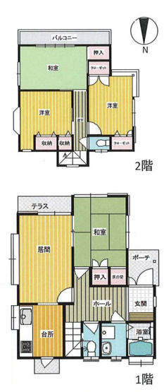 【間取り】 | 川越市的場2丁目　中古戸建