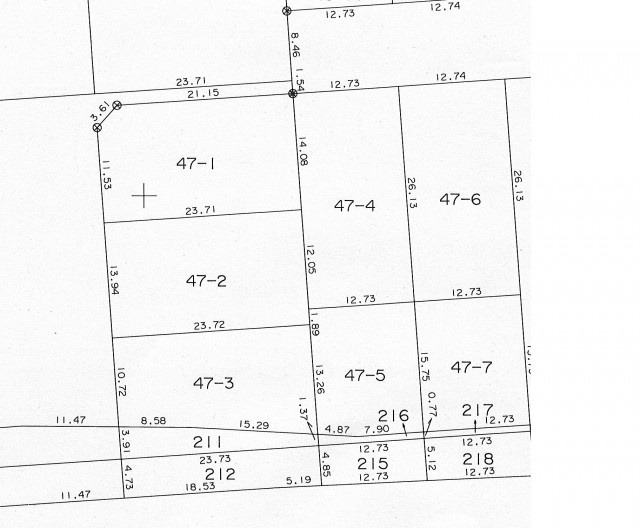 斜里町青葉町47番1、47番2、47番3土地の土地図