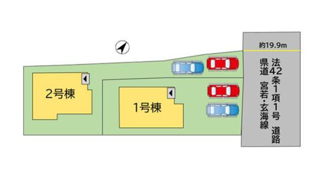 宗像市徳重第2-1棟（2号棟）の区画図|配置図
