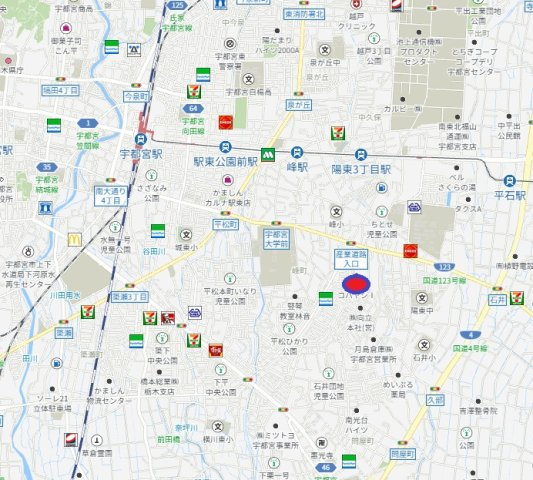 宇都宮市東峰町　土地の地図