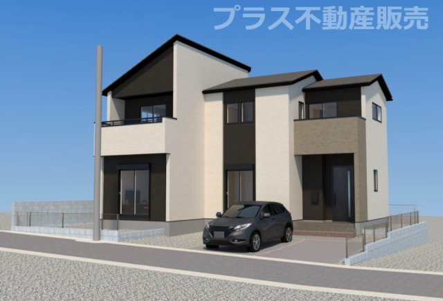【外観】 | 福岡市南区老司5丁目6期　1号棟（全1棟）【仲介手数料無料・0円】 | 完成イメージの外観パースです。