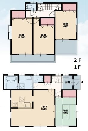 杉戸町倉松4丁目　中古一戸建ての間取り|全居室6帖以上のゆとり設計！家族みんなが快適に過ごせる間取り◎