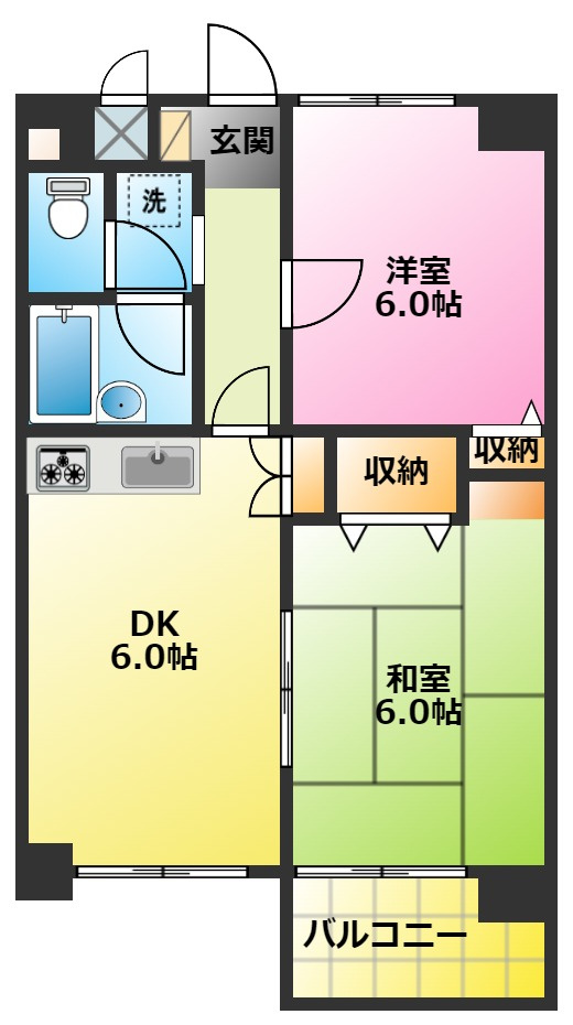 カピトール川崎１の間取り|オートロック・エレベーター完備♪