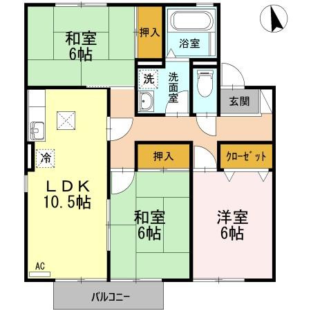 フローラ　Ｂの間取り