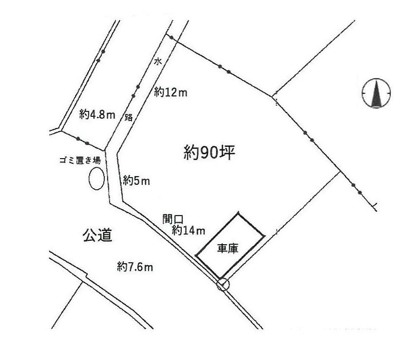 高砂市北浜町牛谷　土地の土地図|約89.96坪です。