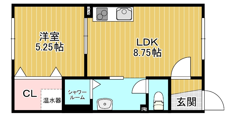 千歳市末広５丁目のアパートの間取り