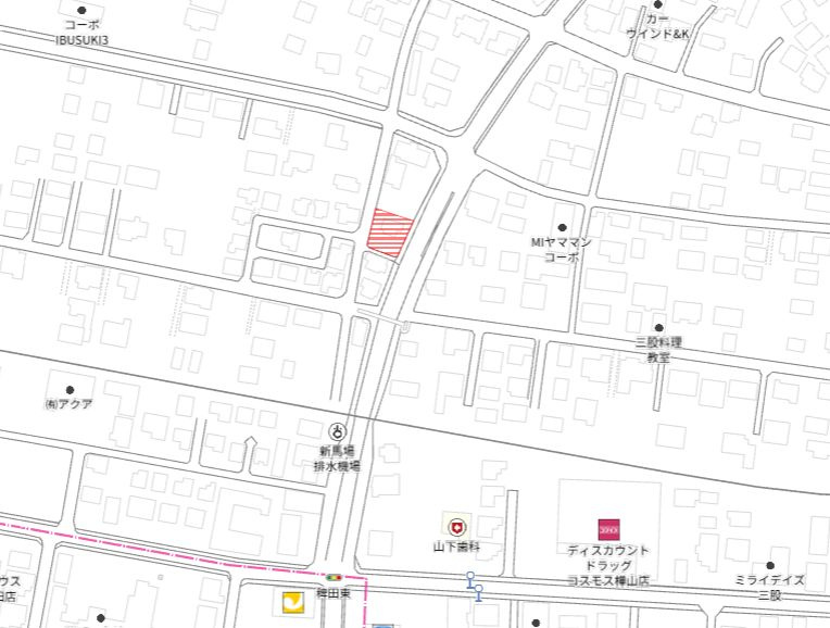 北諸県郡三股町大字樺山の売地の土地図