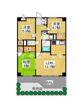 【間取り】 | オークレイコート高松Ⅱ