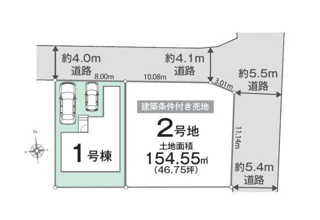 小郡市寺福童第1-2棟（1号棟）の区画図|配置図（1号棟）