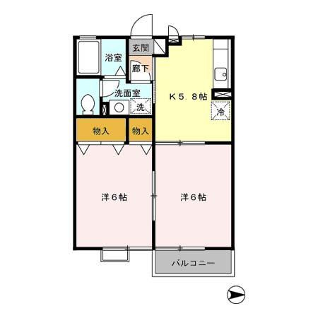 セジュール八幡の間取り