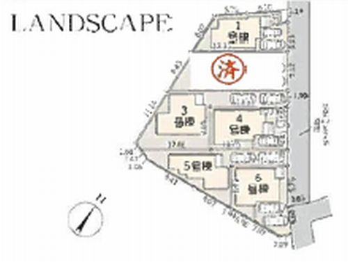 【仲介手数料０円】茅ヶ崎市香川1丁目　新築一戸建て　全6棟の区画図|茅ヶ崎市香川1丁目　新築一戸建て　全6棟