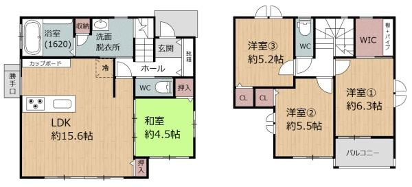 猪野　戸建ての間取り|※図面と現況が異なる場合は現況を優先。
