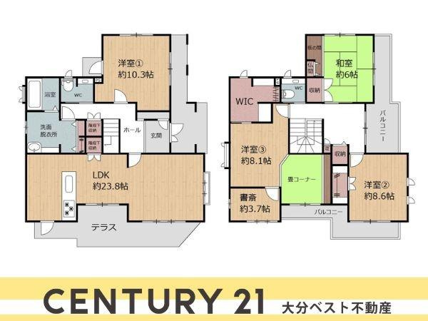 明野南2丁目　戸建ての間取り|※図面と現況が異なる場合は現況を優先。