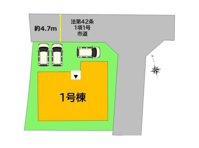 鳥栖市加藤田町3丁目第1-1棟（1号棟）の区画図|配置図