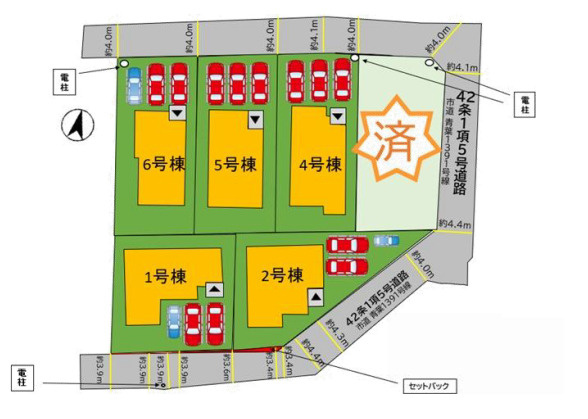 【区画図】 | 福岡市東区青葉6丁目4期　1号棟（全6棟）【仲介手数料無料・0円】 | 区画図です。1号棟