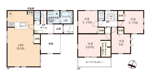 富士見市渡戸１丁目の中古一戸建の間取り|部屋数豊富なためワークスペースや子供部屋などにも◎！
エアコン(リビング)、照明器具、カーテンレール、網戸設置済みです。