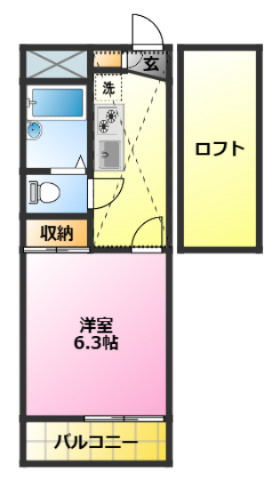 レオパレスグランデⅢの間取り|家具家電付き♪