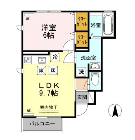 世田谷区砧１丁目のアパートの間取り