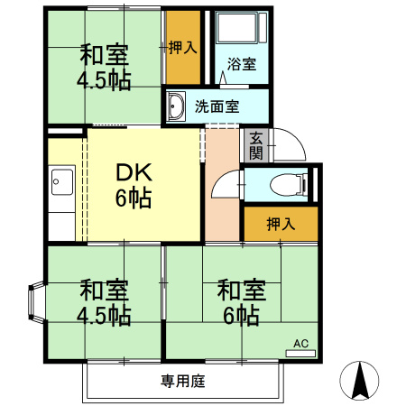 プレジール上ノ郷　A棟の間取り